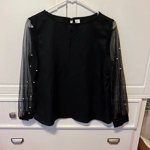 Black shirt with pearl sleeves - excellent condition
